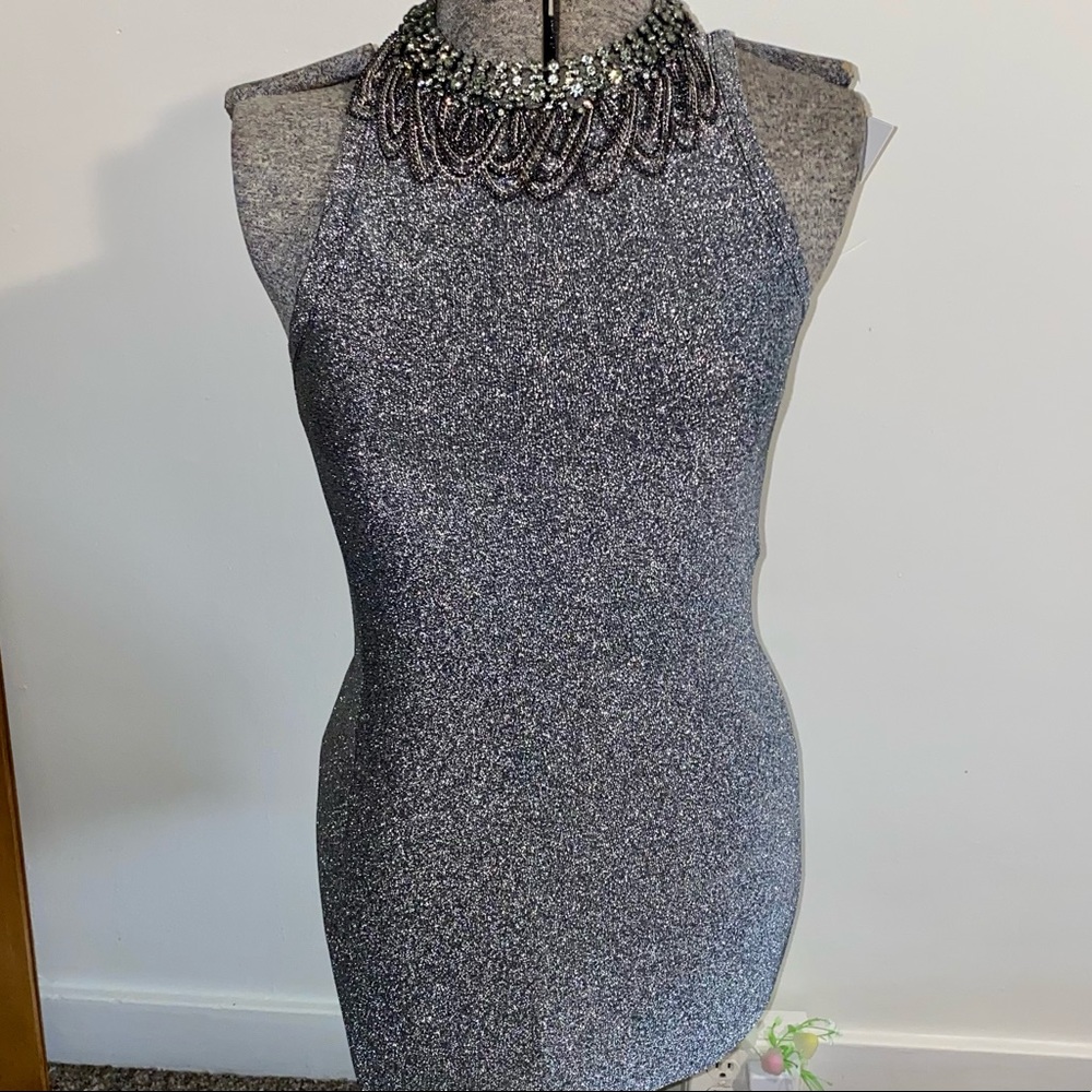 Zara | Gray Glittery Dress